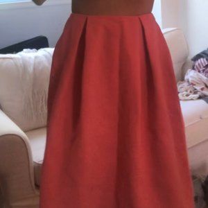 Coral midi skirt zip in back. Full skirt